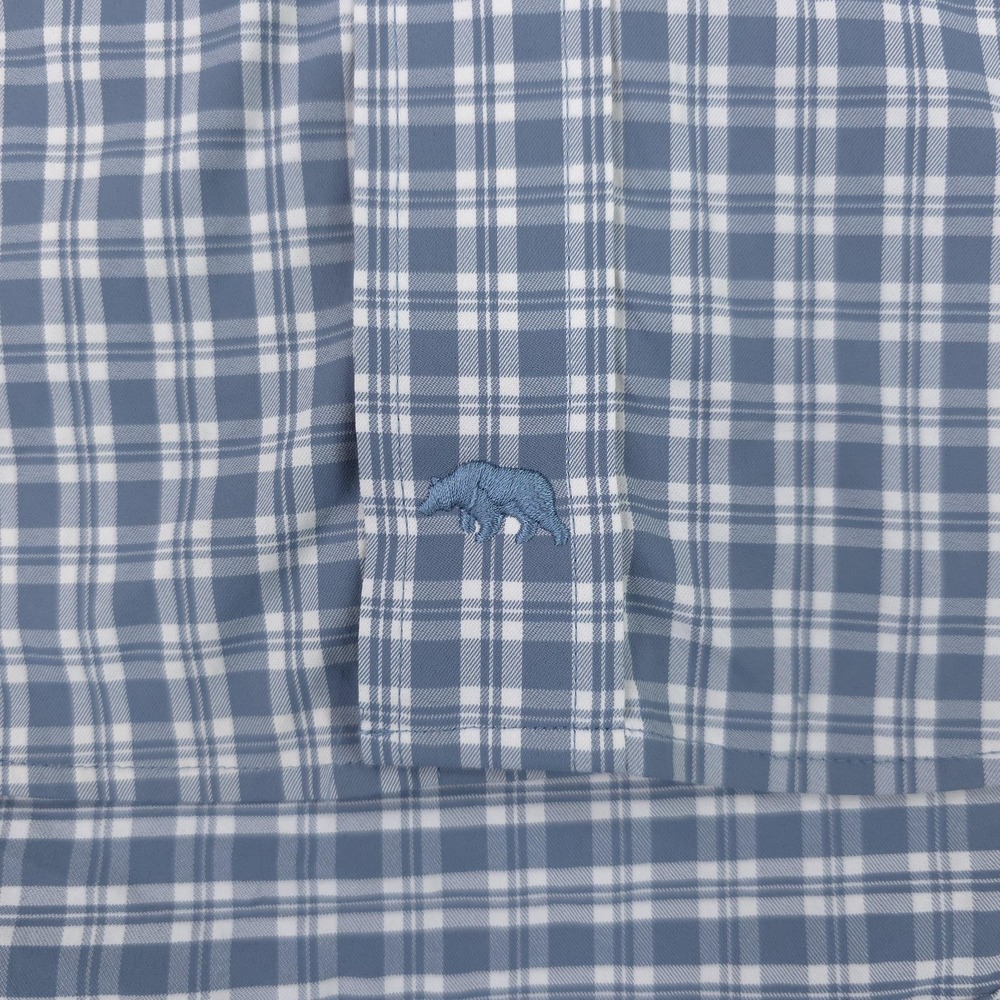 Onward Reserve Shirt Mens XL Blue Plaid Tailored Fit Performance Button Down - Picture 6 of 15